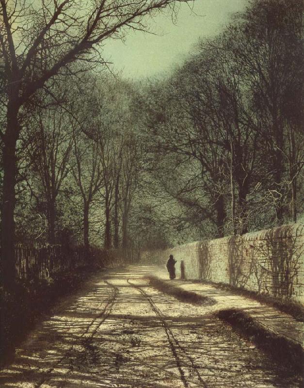 Atkinson Grimshaw Tree Shadows on the Park Wall,Roundhay Park Leeds Sweden oil painting art